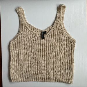 Crochet Cream Tank Top Thick Strap Tank Size Small Beige Blouse